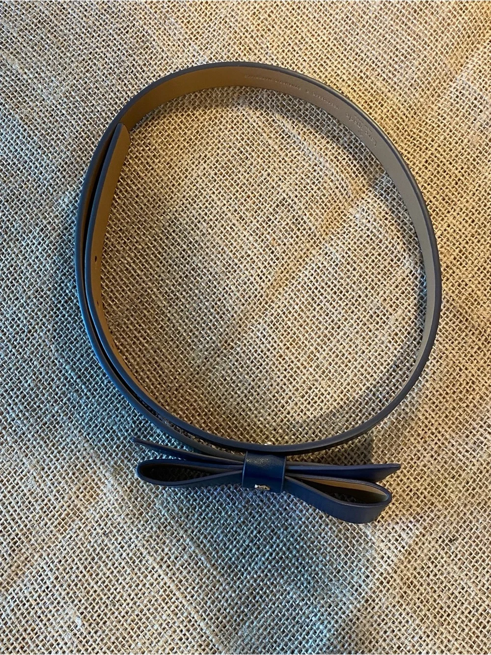 kate spade Navy Bow Skinny Leather Belt S